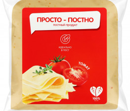 ПРОСТНО ПОСТНО растительный сыр со вкусом томатов, кусок 250 г