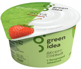 Десерт соевый Green Idea с йогуртовой закваской и соком клубники 140 гр