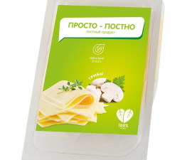 ПРОСТО ПОСТНО растительный сыр со вкусом грибов, нарезка 150 г